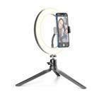Cellularline Tripod Selfie Ring s LED osvětlením pro selfie fotky a videa, černý