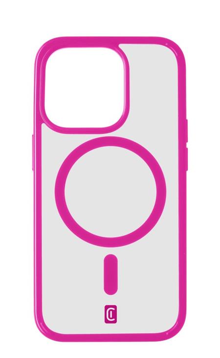 Cellularline Zadní kryt Pop Mag s podporou Magsafe pro Apple iPhone 15 Pro Max, čirý / růžový