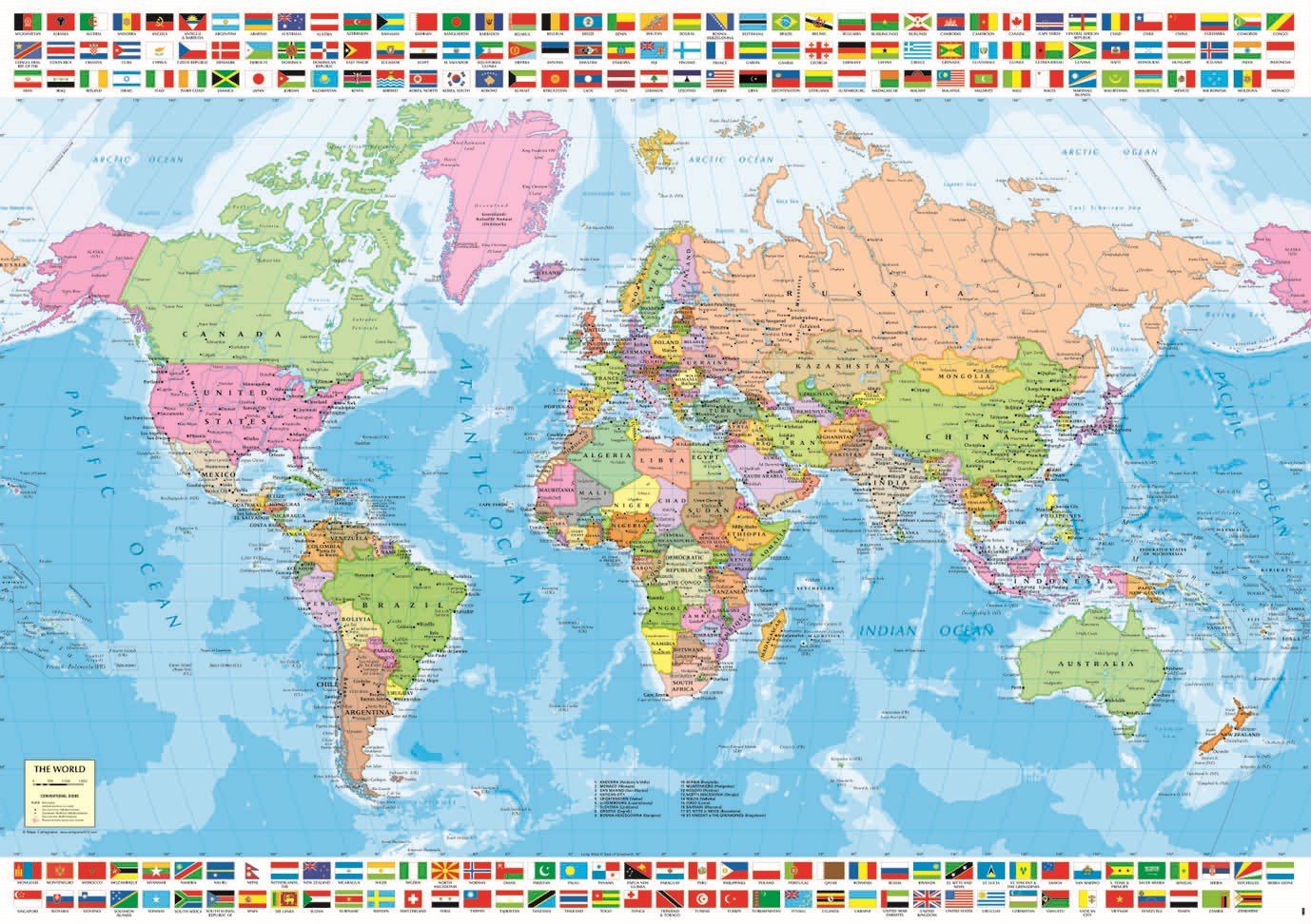 EDUCA Puzzle Politická mapa světa 1500 dílků ExaSoft cz