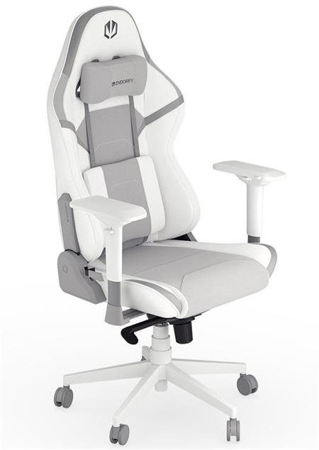 Endorfy herní židle Scrim OWH kombinace textil kůže bílá