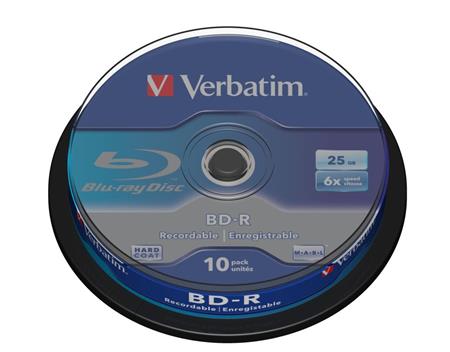 Verbatim Blu-ray BD-R SL 25GB 6x 10-cake