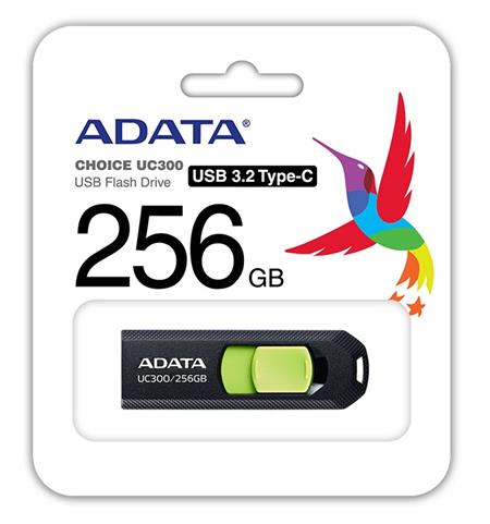 ADATA 256GB UC300 USB 3.2 černá zelená