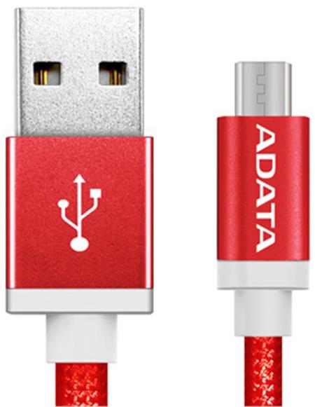 ADATA Micro USB kabel pletený, 100cm, červený