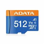 ADATA MicroSDXC karta 512GB Premier UHS-I C10 V10 (R:100 W:25 MB s) + SD adaptér