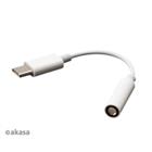 Akasa adaptér USB Type-C na 3.5 mm headphone jack adapter, 10cm, bílá