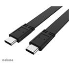 Akasa kabel USB-C na USB-C, 20G, 46W PD, 4K@60Hz, 1m