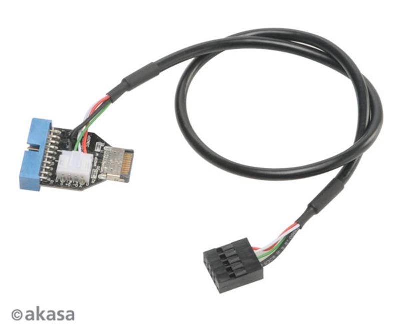 Akasa USB 3.1 gen 2 int. na USB 3.1 Gen1 19-pin