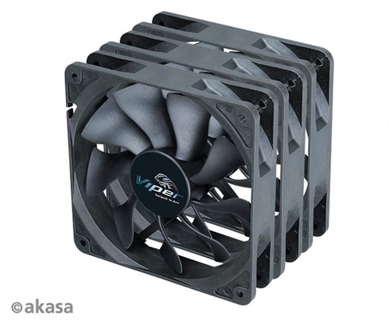 Akasa ventilátor 12 cm VIPER S-flow 3ks B