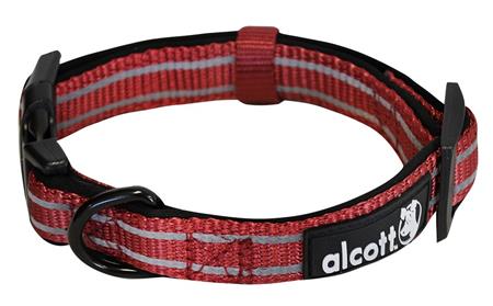 Alcott reflexní obojek pro psy, Adventure, červený, velikost L