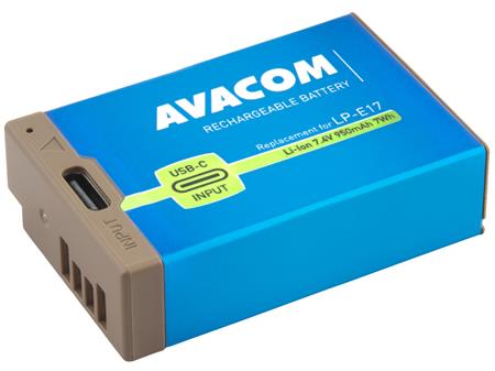 AVACOM baterie - Canon LP-E17 vstup USB-C Li-Ion 7.4V 950mAh 7Wh