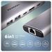 Axagon HMC-6G2L, USB 10Gb/s hub, 2x USB-A, 1x USB-C, HDMI 4k/60, RJ-45, PD 100W, kabel USB-C 15cm