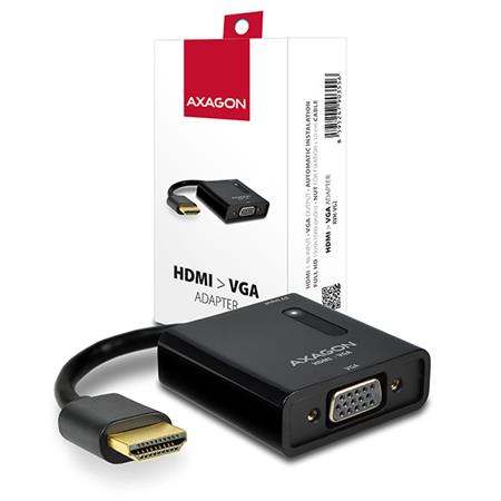 Axagon RVH-VG2, HDMI -> VGA redukce / adaptér, FullHD, micro USB power IN