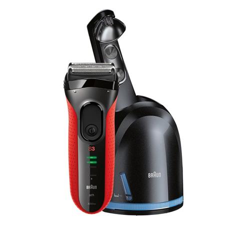 BRAUN 3-3050cc Clean&Charge Red - holící strojek