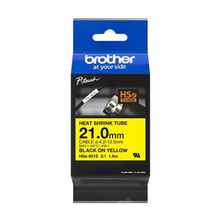 Brother HSE-651E, bužírka žlutá černá (21 mm)