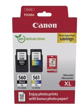 Canon cartridge PG-560XL CL-561XL Multipack PHOTO VALUE Black+Color 400str. + 300str.; 3712C008