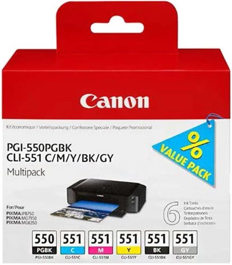 Canon PGI-550 + CLI-551 C M Y BK GY Multi pack