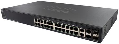 Cisco SG350X-24MP-K9-EU Switch: L3 managed, 24 x 10/100/1000 + 2 x 10GE combo + 2 x 10GE SFP+, rack-mountable, Max PoE