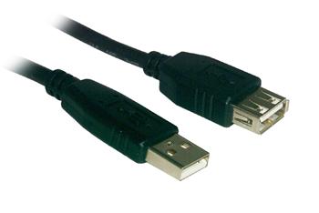 Crono kabel prodlužovací USB 2.0 - A samec / A samice, černý, 1,8m