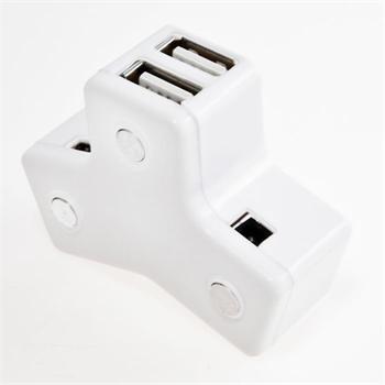 Crono USB hub triangle, 4 porty, bílý