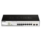 D-Link DGS-1210-08P 10-port Gigabit Smart PoE Switch, 8x GbE PoE+, 2x SFP, PoE 65W, fanless