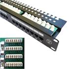 DATACOM Patch panel 24x RJ-45,Cat5e UTP, 19" s vyvázáním, horní zářez