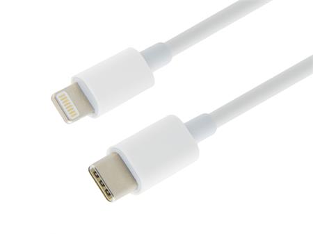 Datový a nabíjecí kabel USB-C - Lightning, 100cm, bílá