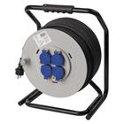 EMOS Venkovní prodlužovací kabel na bubnu 50 m / 4 zásuvky / černý / guma / 230 V / 2,5 mm2 SCH