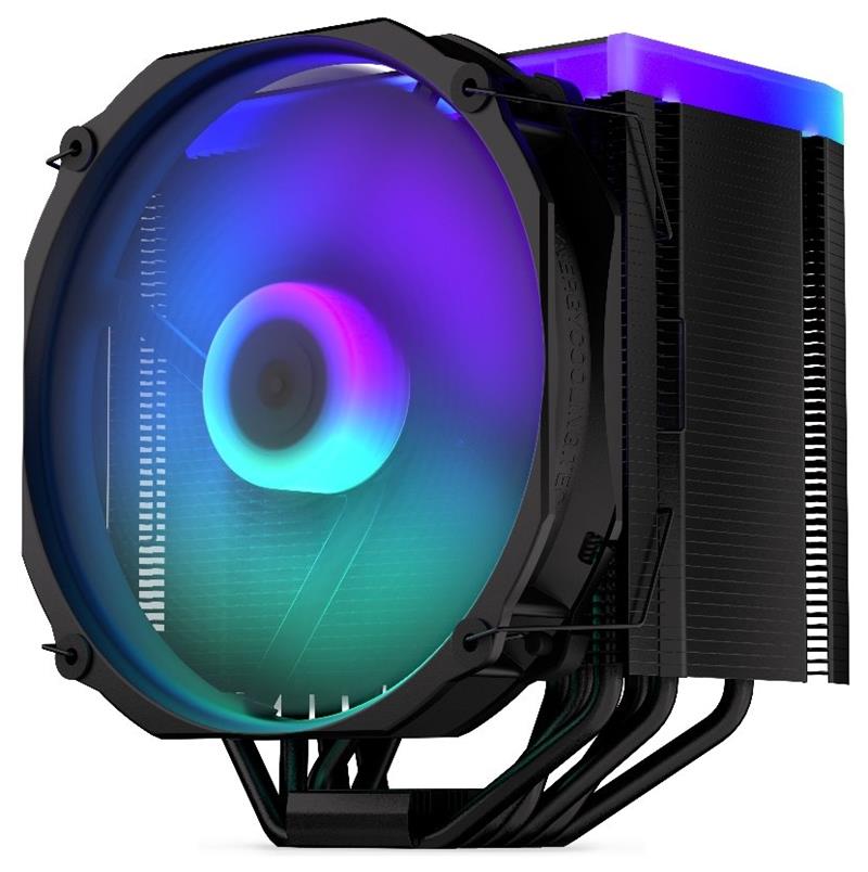 Endorfy chladič CPU Fortis 5 Black ARGB 140mm fan 6 heatpipes PWM nanoreset controller pro Intel i AMD černý