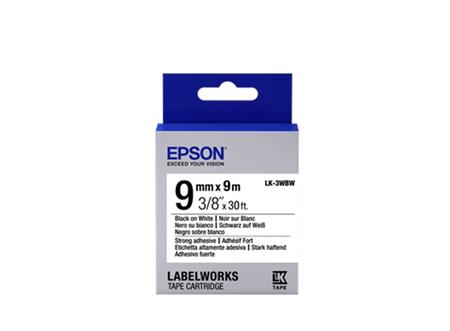 Epson Label Cartridge LK-3WBW, Black white 9mm