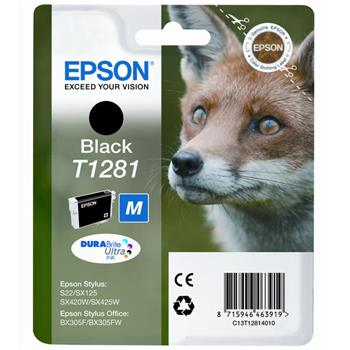 Epson Singlepack Black T1281 DURABrite Ultra Ink C13T12814012