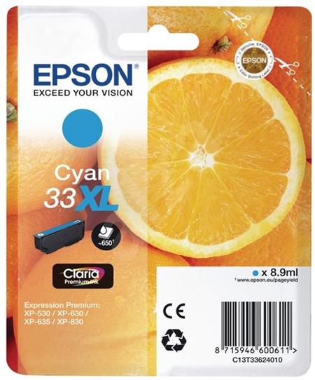 Epson Singlepack Cyan 33XL Claria Premium Ink C13T33624012