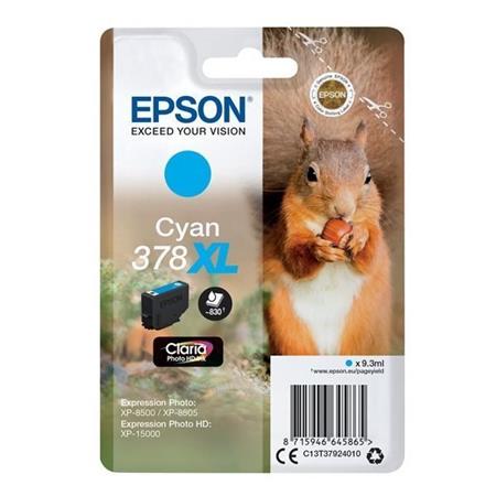 Epson Singlepack Cyan 378 XL Claria Photo HD Ink C13T37924010 - originální