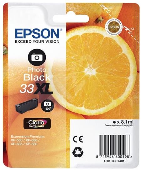 Epson Singlepack Photo Black 33XL Claria Prem. Ink C13T33614012