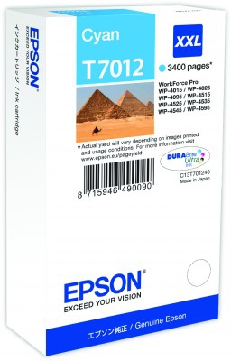 Epson WP4000/4500 Series Ink Cartridge XXL Cyan 3.4k C13T70124010