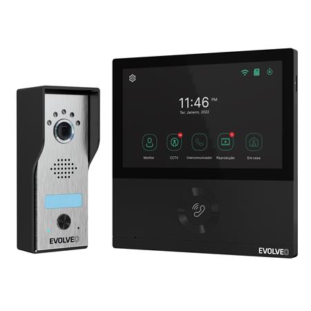 Evolveo DoorPhone AHD7, Sada domácího WiFi videotelefonu s ovládáním brány nebo dveří černý monitor