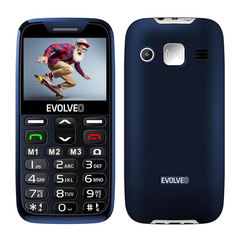 Evolveo EasyPhone XR s nabíjecím stojánkem, modrý; EP-601-XR-BL