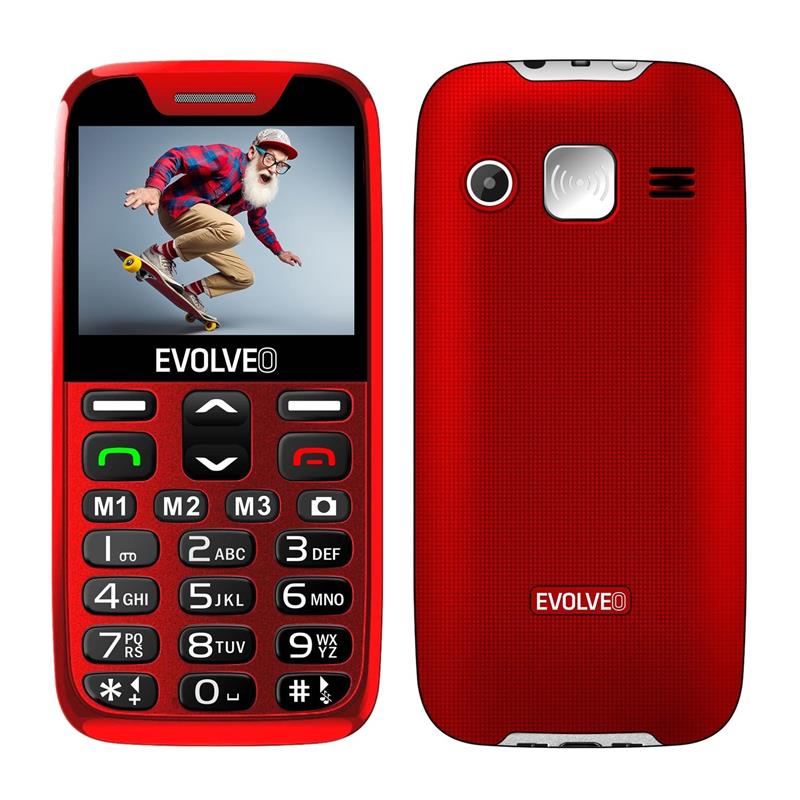 Evolveo EasyPhone XR se stojánkem, červený; EP-601-XR-RD