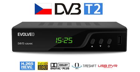Evolveo Omega T2, HD DVB-T2 H.265 / HEVC multimediální rekordér, HDMI, SCART, USB,
