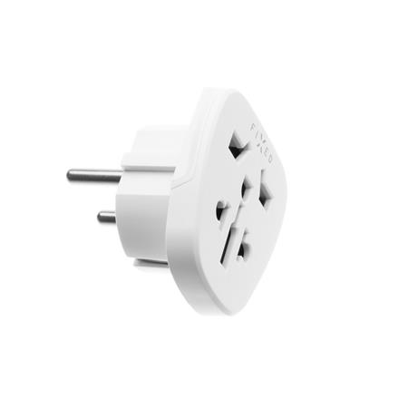 Fixed Adaptér EU Adapter pro zapojení UK, US, AUS nabíječek do EU zásuvek, bílý,rozbaleno