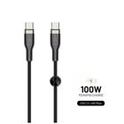 Fixed Dlouhý nabíjecí a datový opletený kabel s konektory USB-C/USB-C a podporou PD, 2m, USB 2.0, 100W, černý