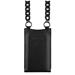 Fixed Kožená taštička přes rameno s kapsou Venezia pro 7" mobilní telefony s černým řetízkem, černá