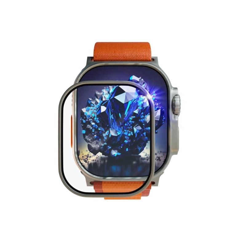 Fixed Safírová ochrana displeje pro Apple Watch Ultra s ocelovým rámečkem