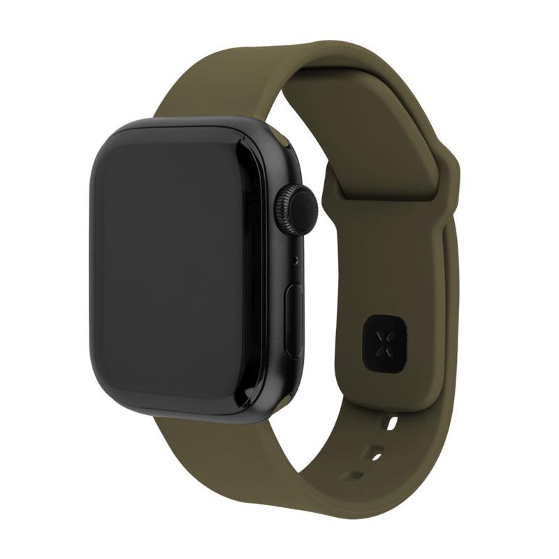 Fixed Set silikonových řemínků Silicone Sporty Strap pro Apple Watch 38 40 41mm, olivový