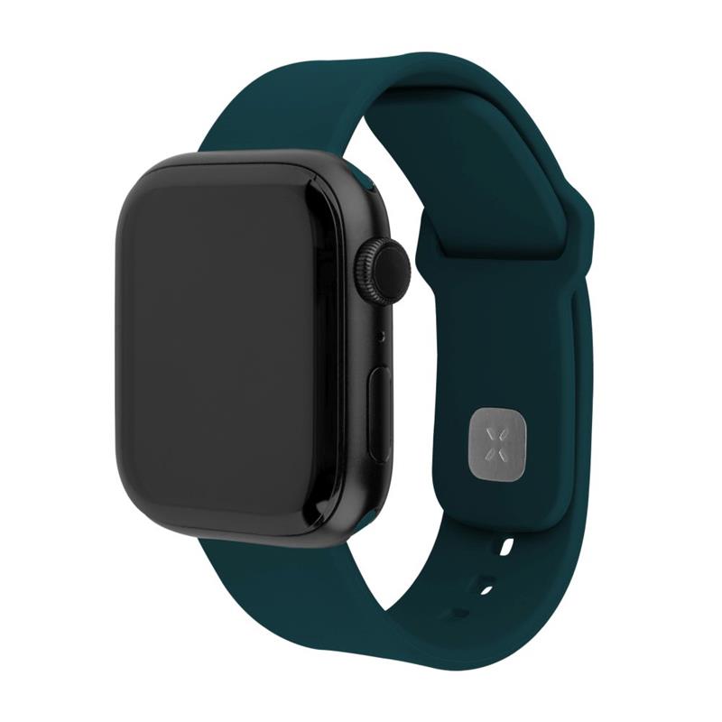 Fixed Set silikonových řemínků Silicone Sporty Strap pro Apple Watch 38 40 41mm, tmavě zelený