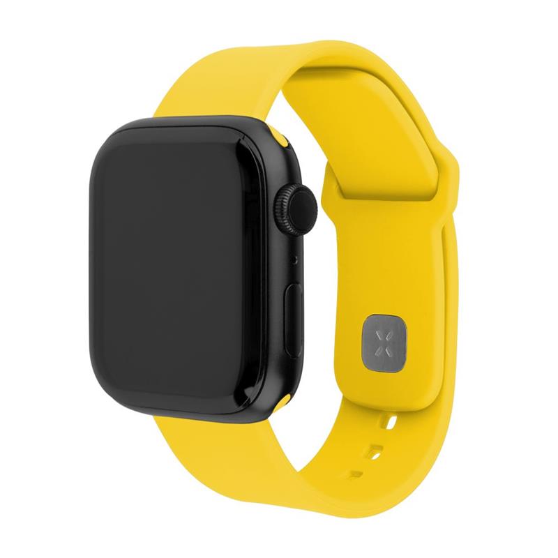 Fixed Set silikonových řemínků Silicone Sporty Strap pro Apple Watch 38 40 41mm, žlutý