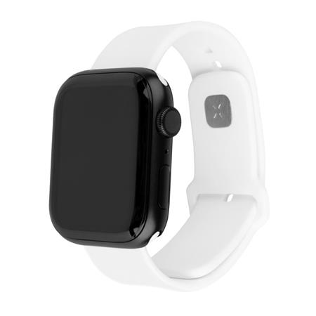 Fixed Set silikonových řemínků Silicone Sporty Strap pro Apple Watch 42 44 45mm, bílý