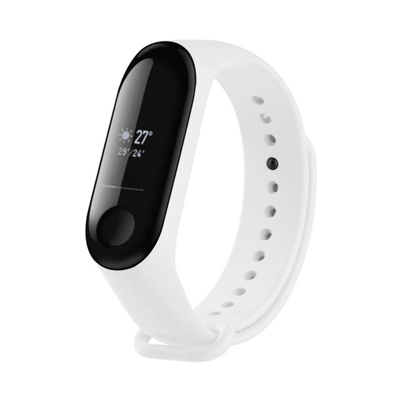 Fixed Silikonový řemínek Silicone Strap pro Xiaomi Mi Band 3 4, bílý