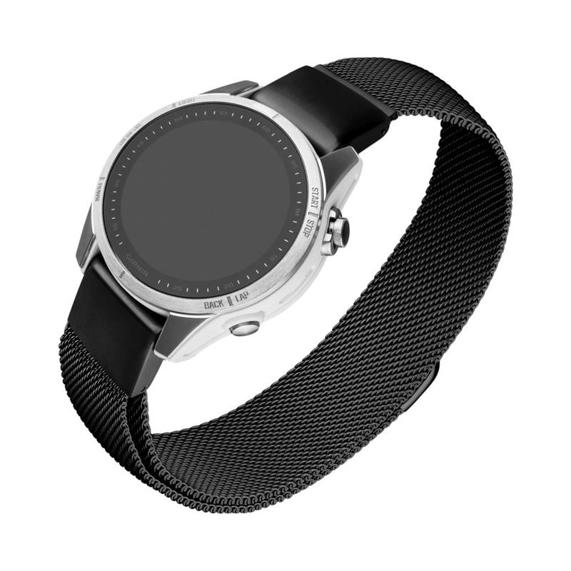 Fixed Síťovaný nerezový řemínek Mesh Strap pro Garmin QuickFit 20mm, černý