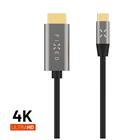 Fixed Video kabel s konektory USB-C HDMI, USB-C 3.1 Gen 2 18Gbps, HDMI 2.0 4K60Hz, 2m, šedý