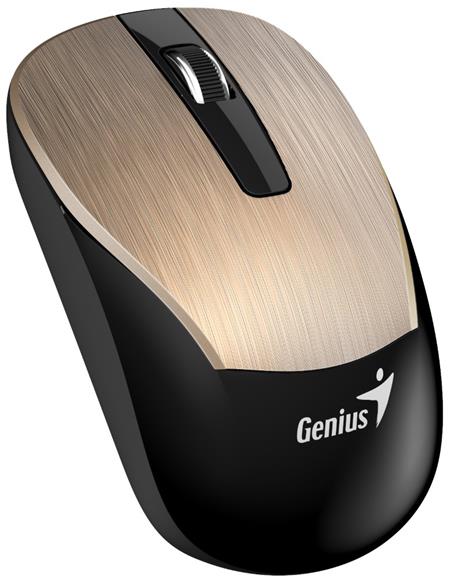 Genius ECO-8015 Myš, bezdrátová, optická, 1600dpi, dobíjecí,USB, zlatá